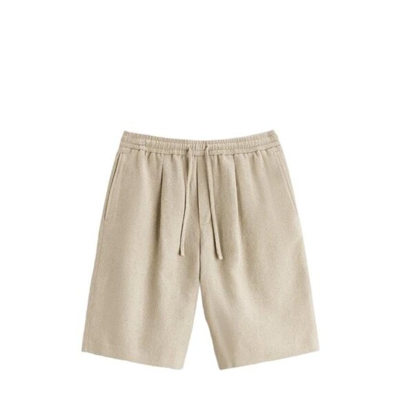 ZARA LINEN - COTTON SHORTS LIGHT TAN SIZE S| 4361/720 /708 - Picture 1 of 4